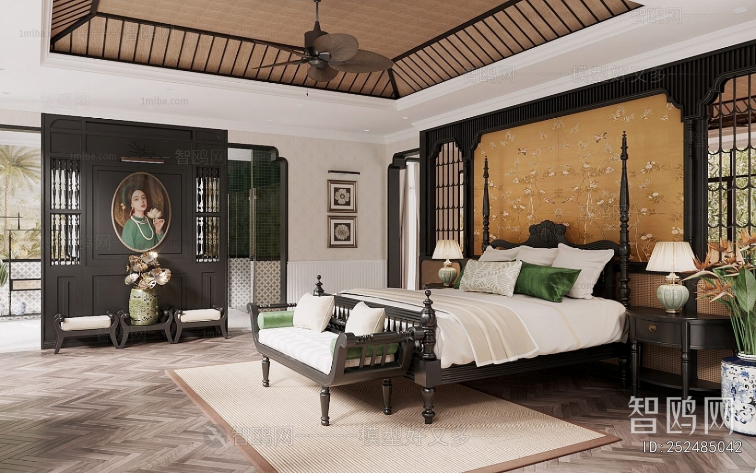 Southeast Asian Style Guest Room