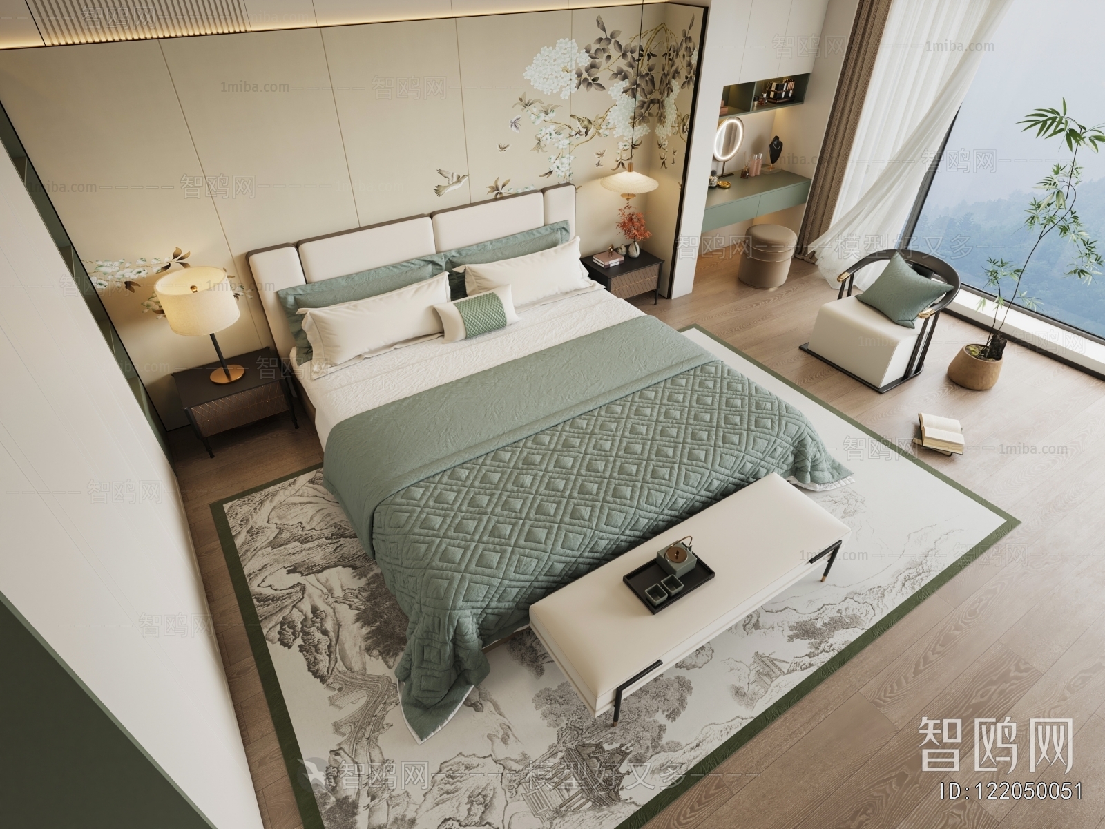 New Chinese Style Bedroom