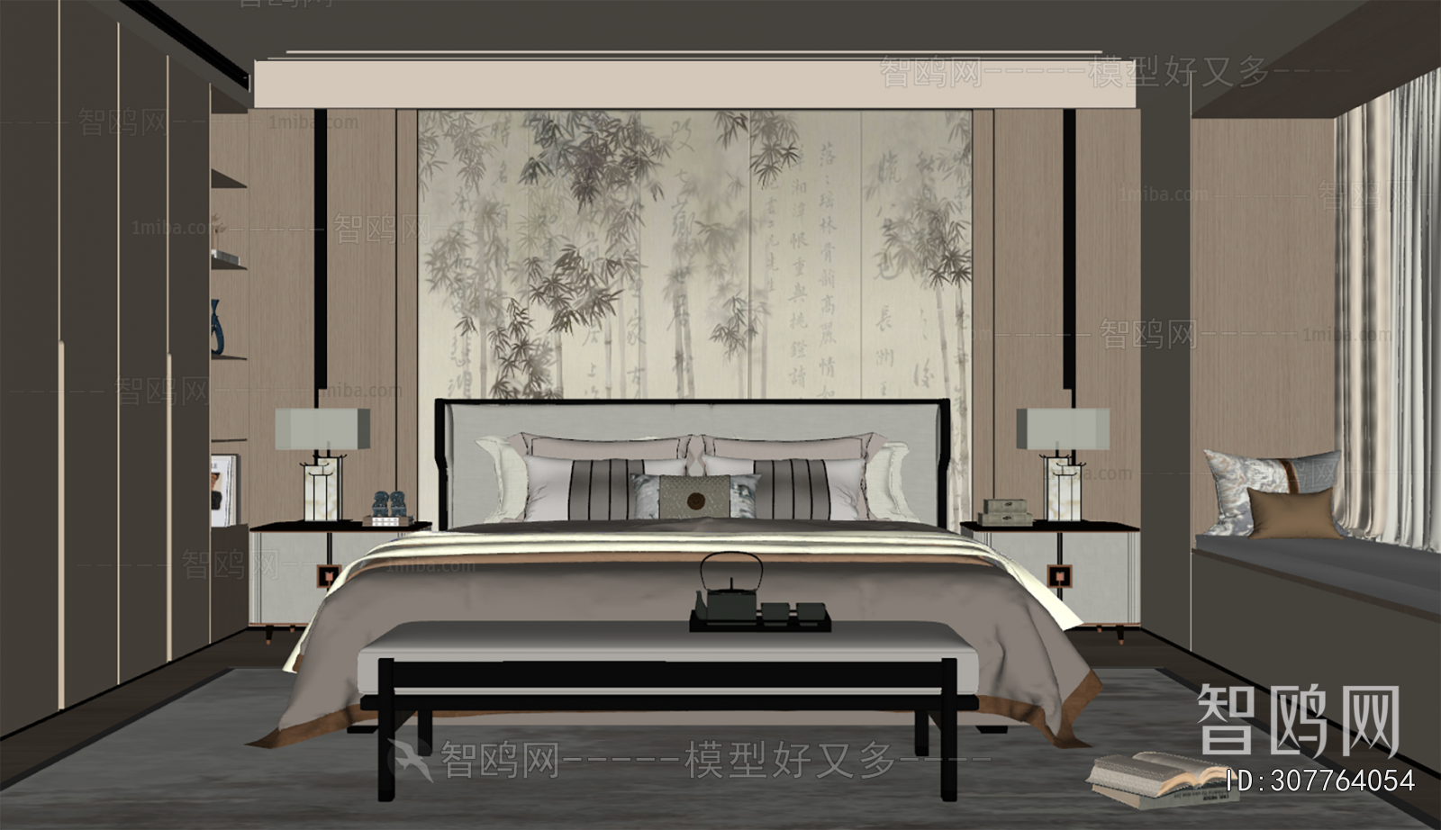 New Chinese Style Bedroom