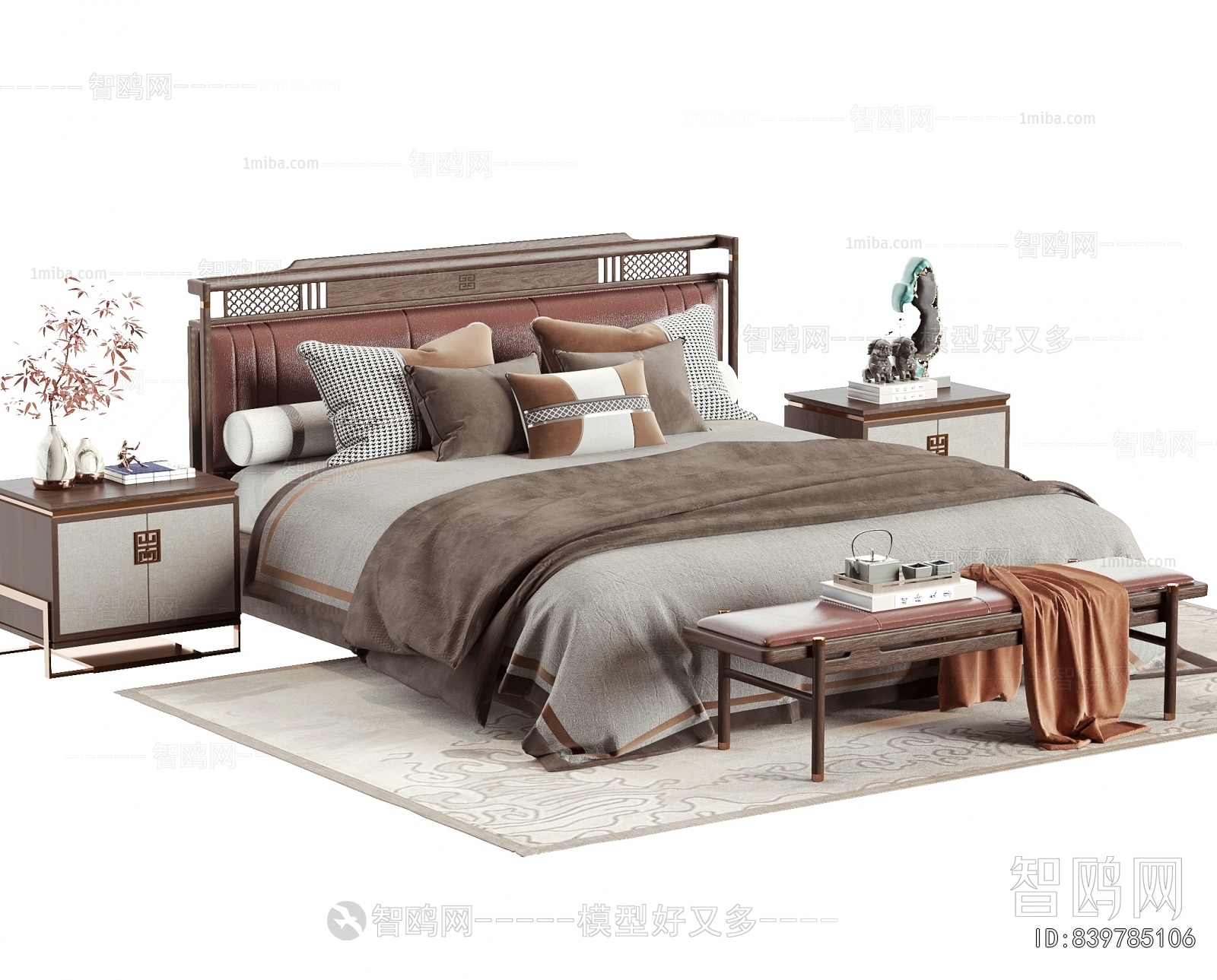 New Chinese Style Double Bed