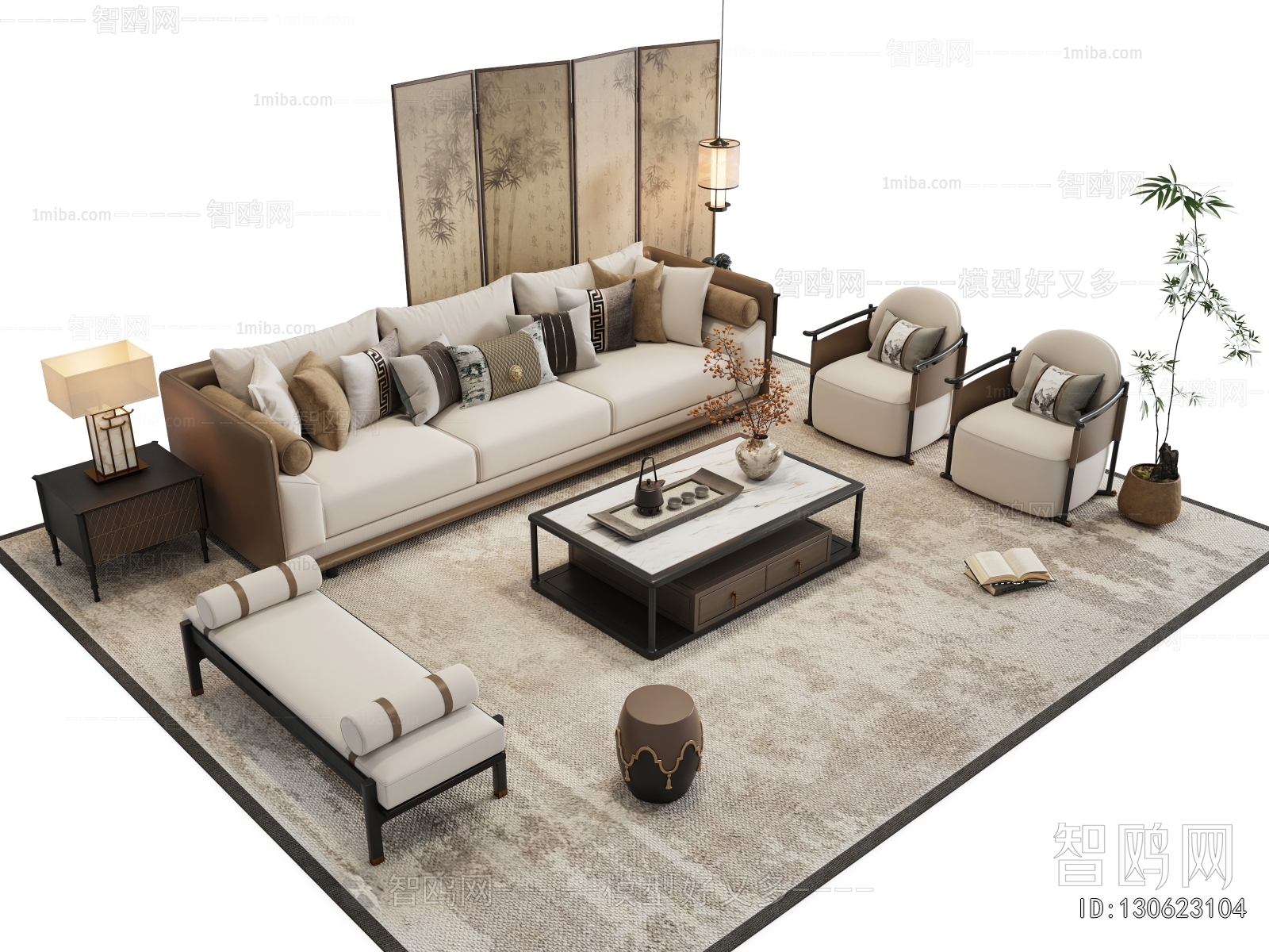 New Chinese Style Sofa Combination