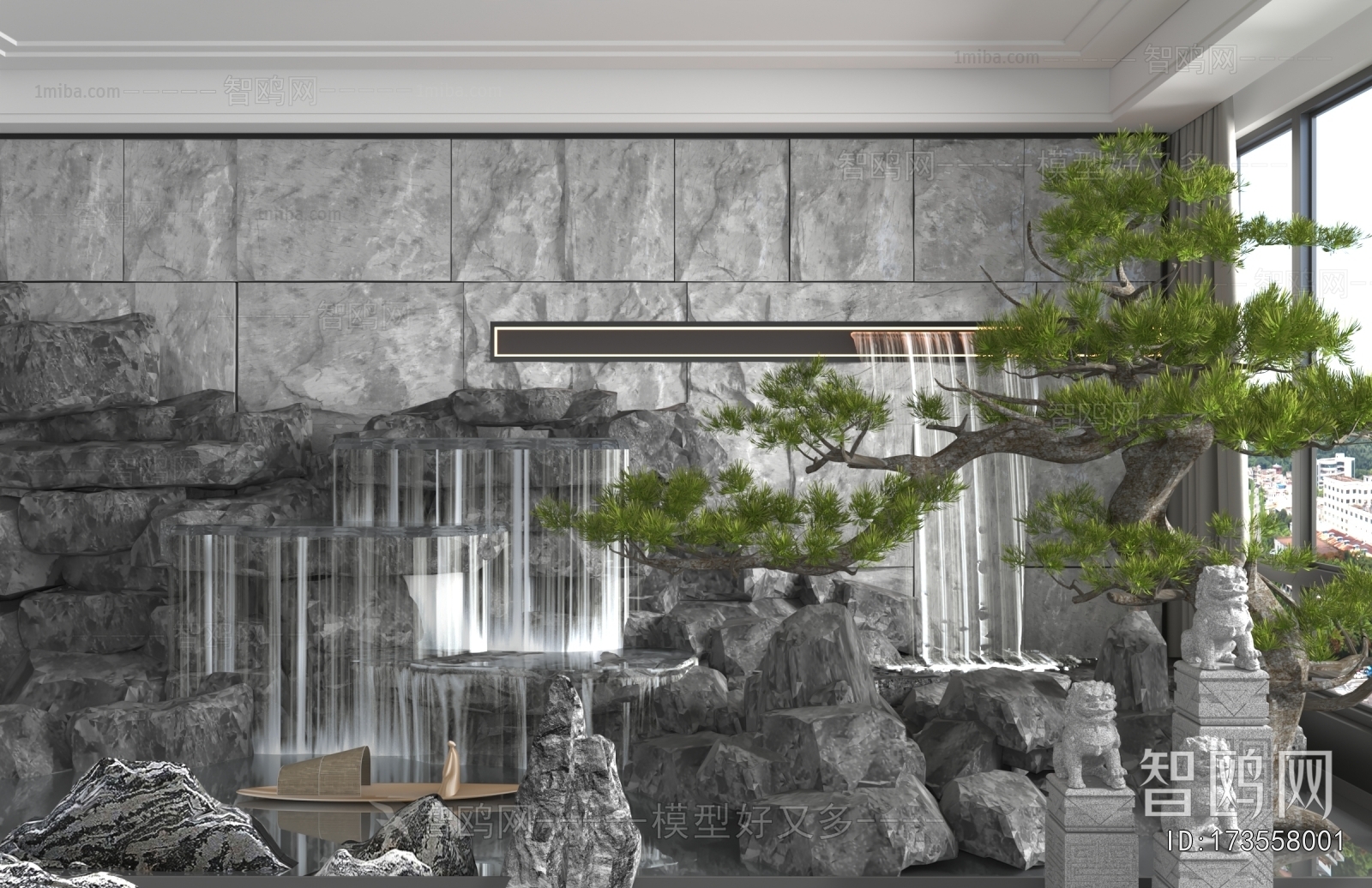 New Chinese Style Rockery Waterscape