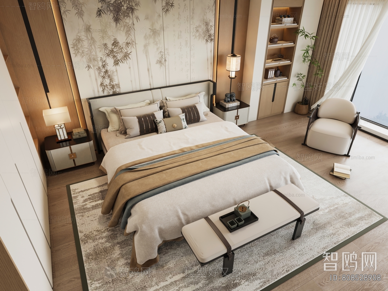 New Chinese Style Bedroom