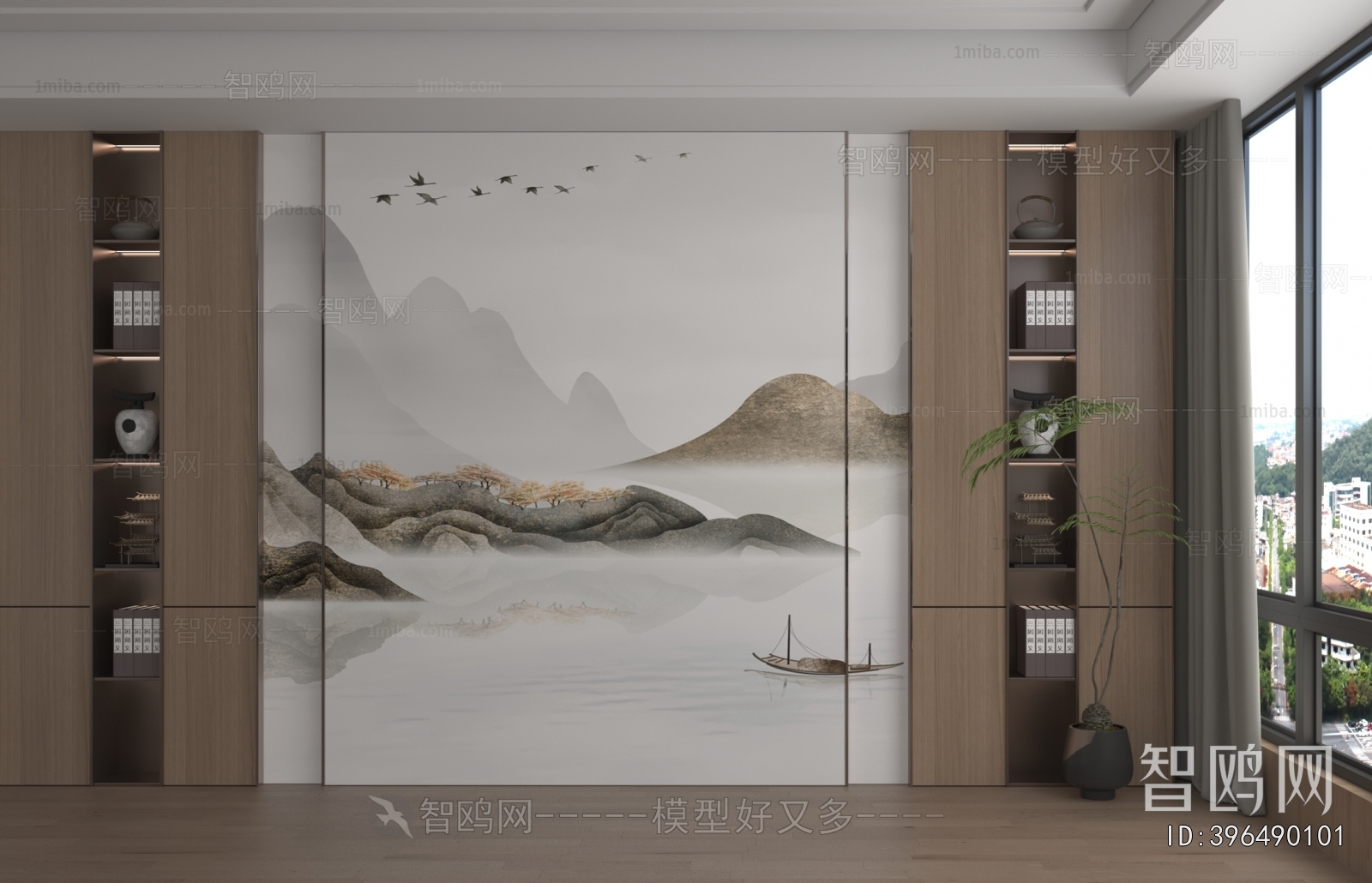 New Chinese Style TV Wall