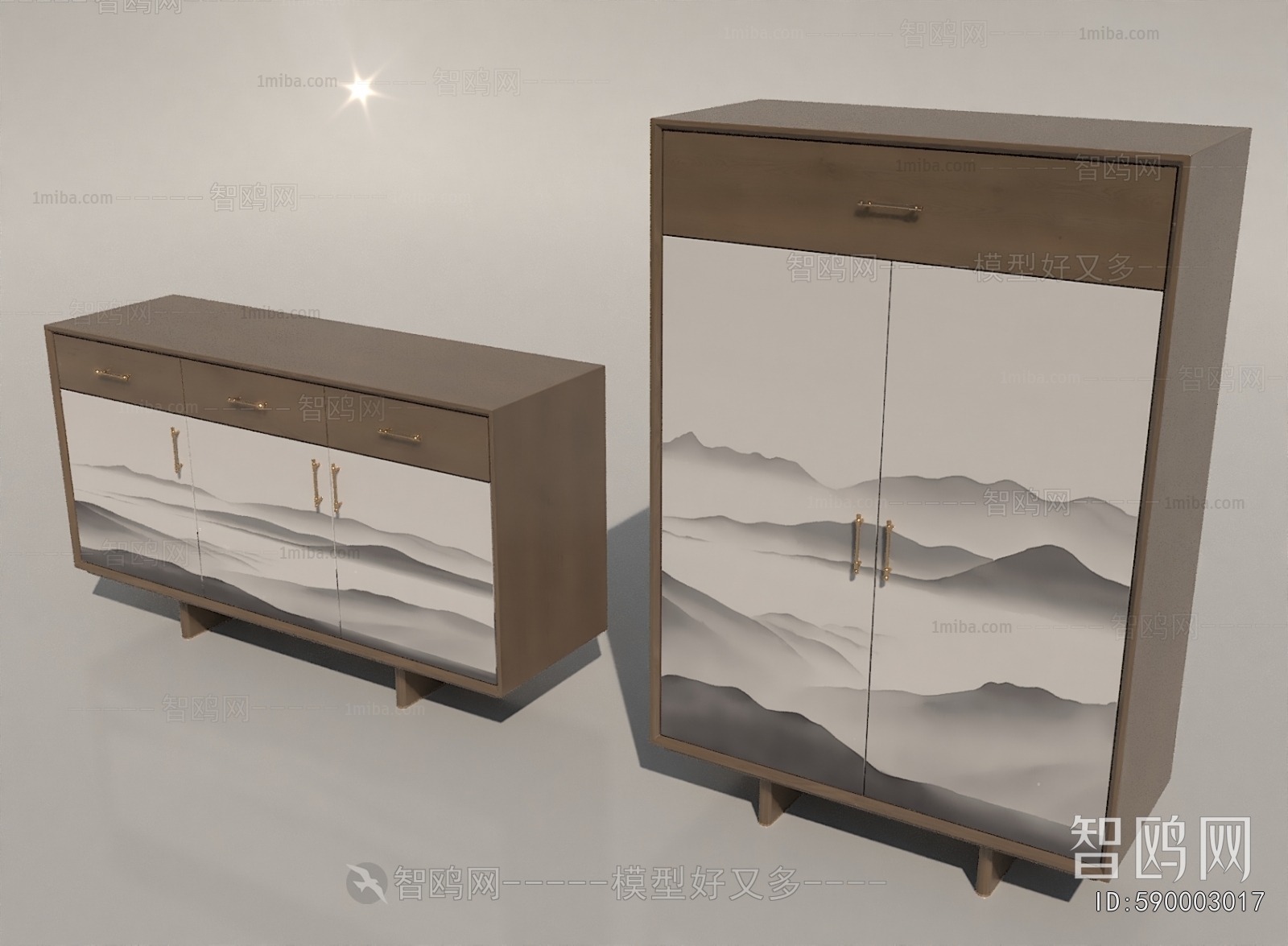 New Chinese Style Side Cabinet