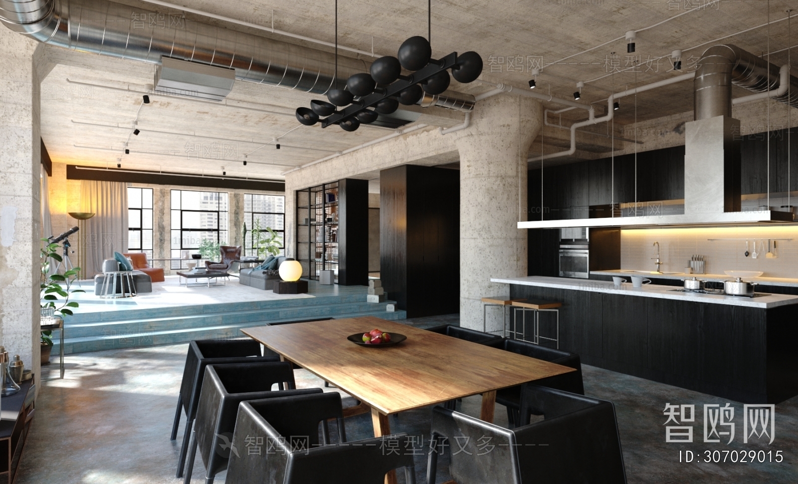 Industrial Style Dining Room