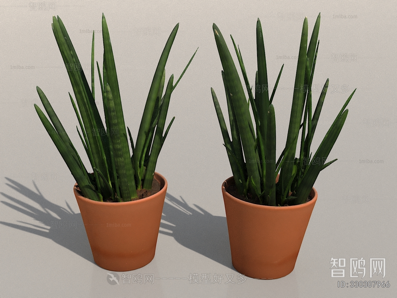 Modern Potted Green Plant