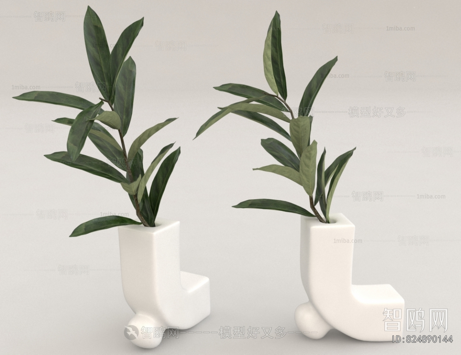 Modern Potted Green Plant