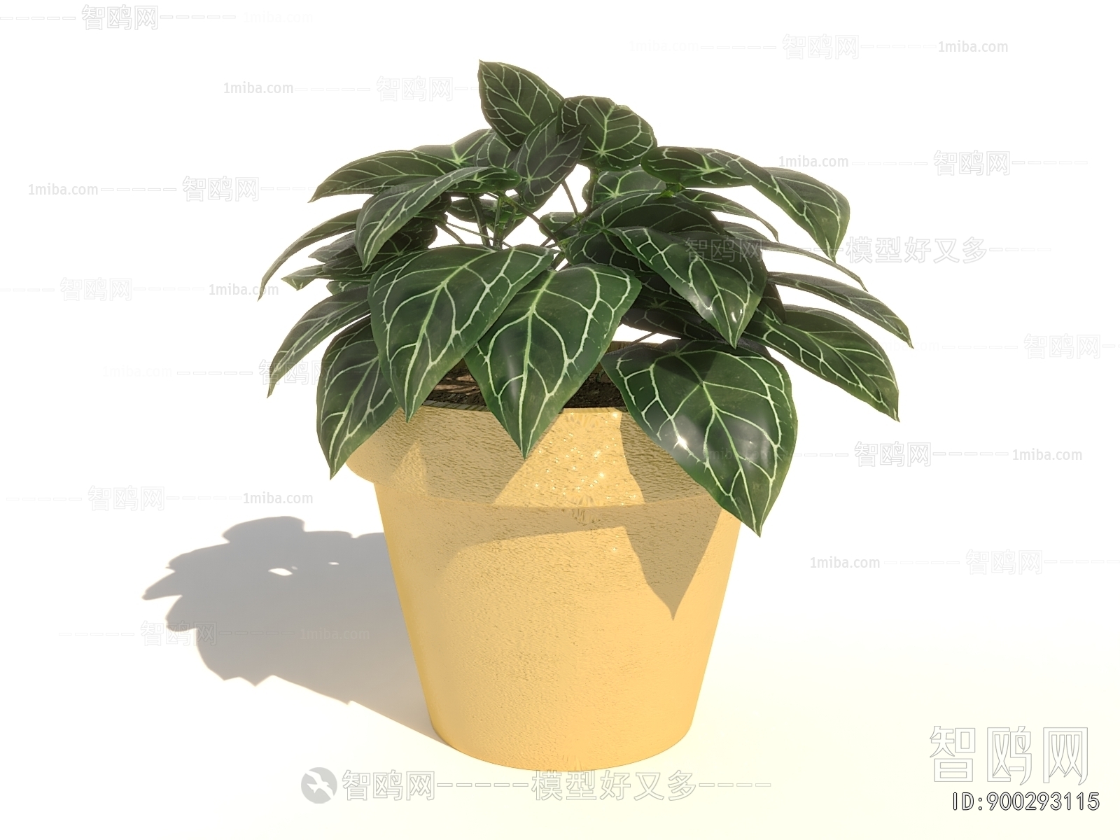 Modern Potted Green Plant