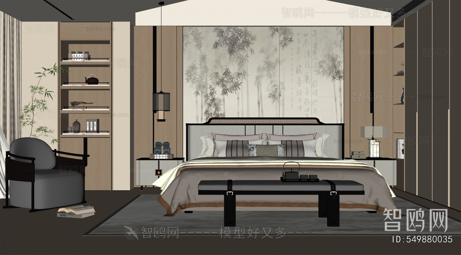 New Chinese Style Bedroom