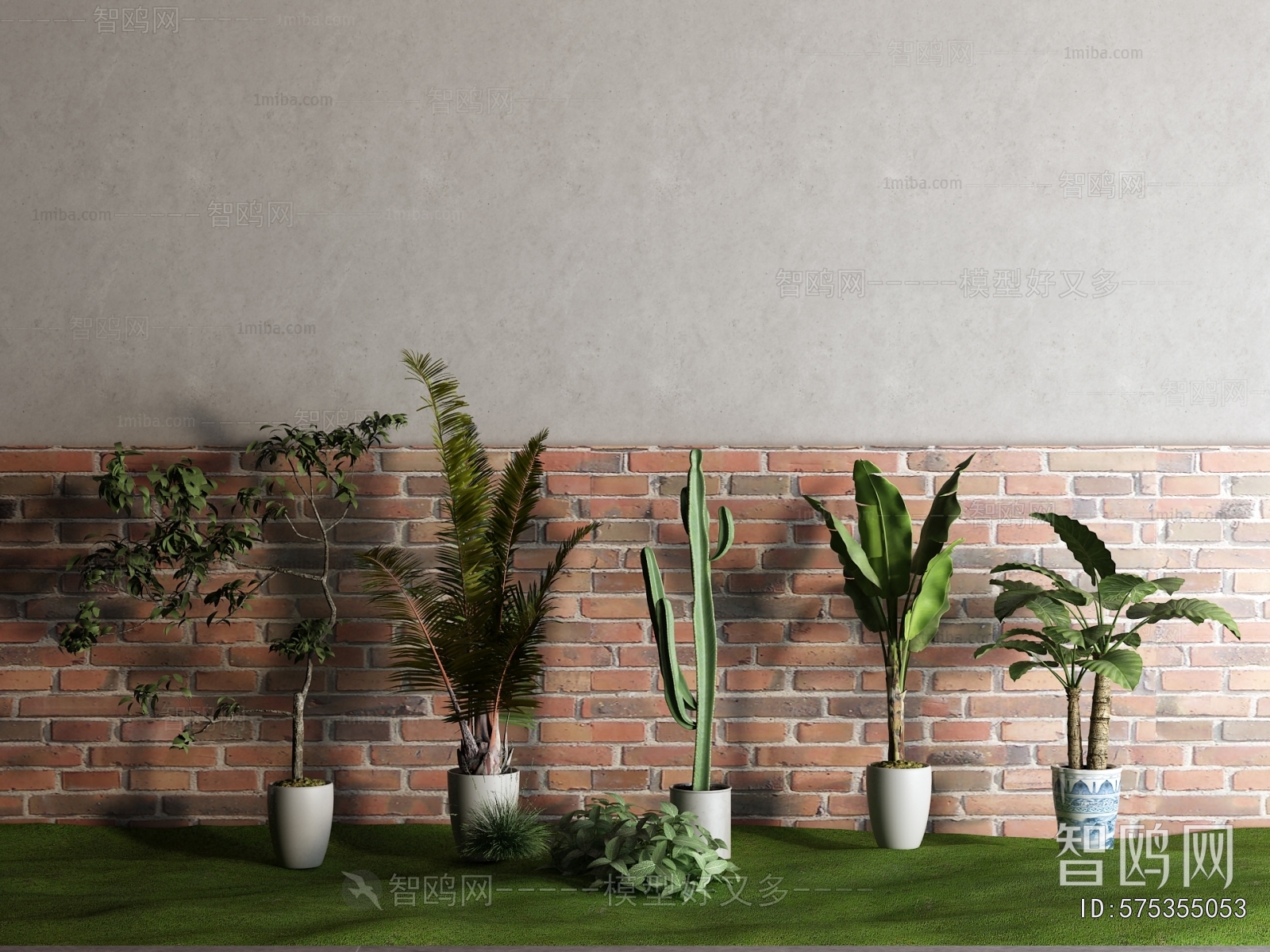 Modern Ground Green Plant Potted Plants