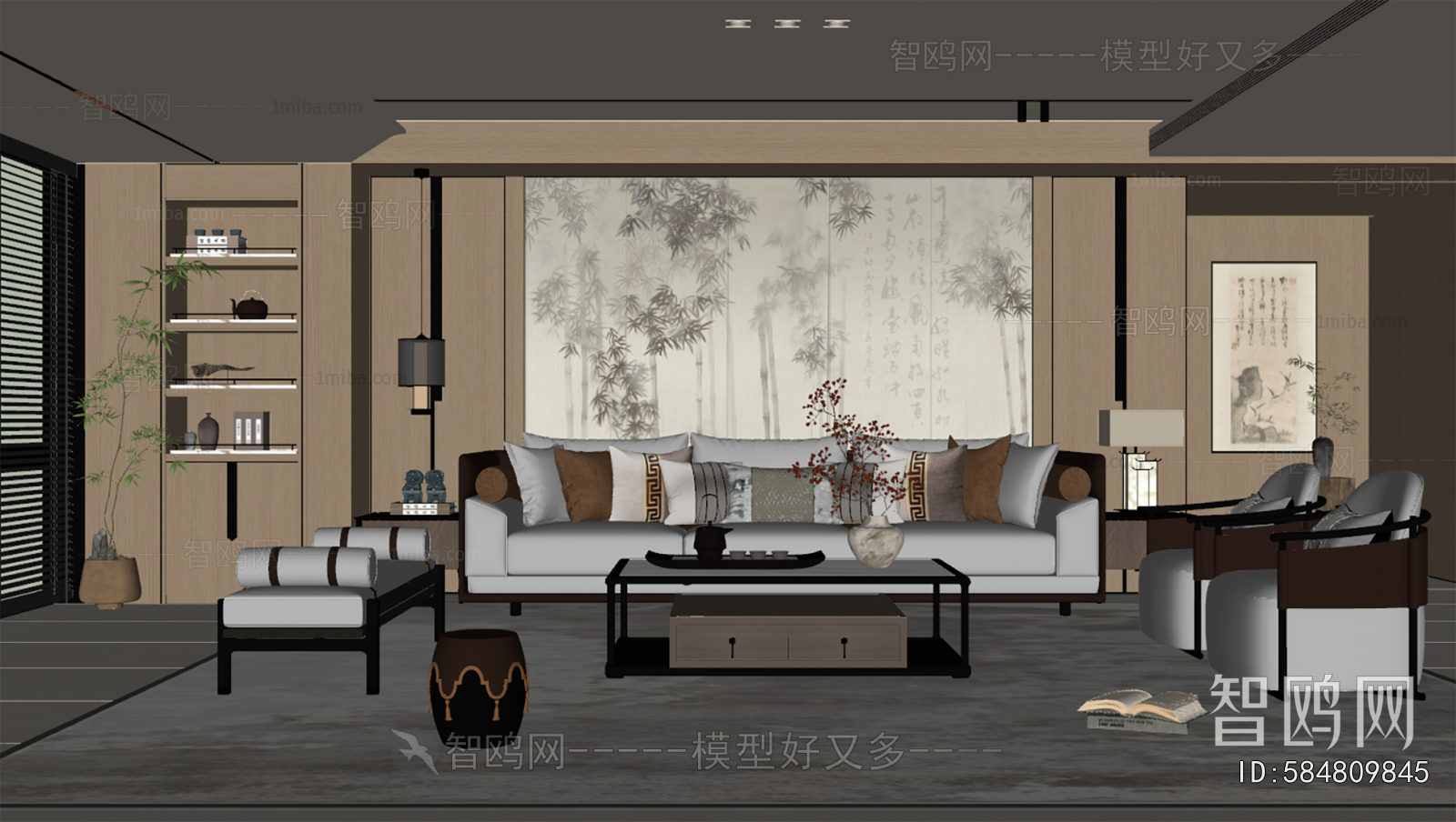 New Chinese Style A Living Room