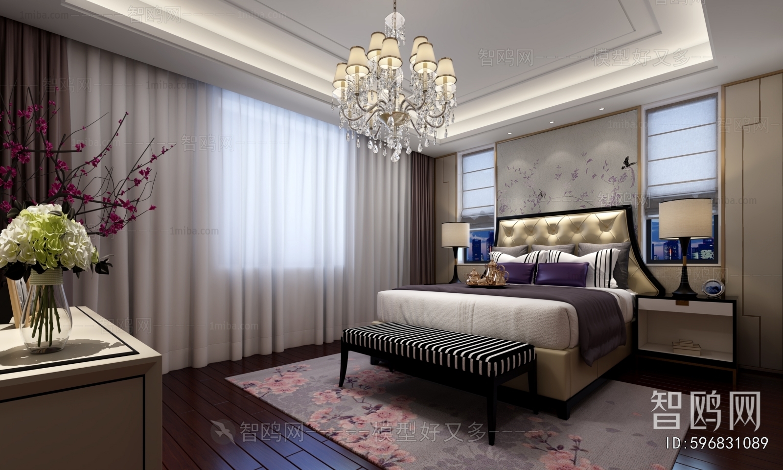 Simple European Style Bedroom