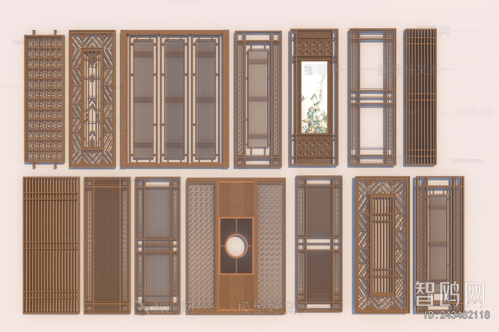 New Chinese Style Wooden Screen Partition