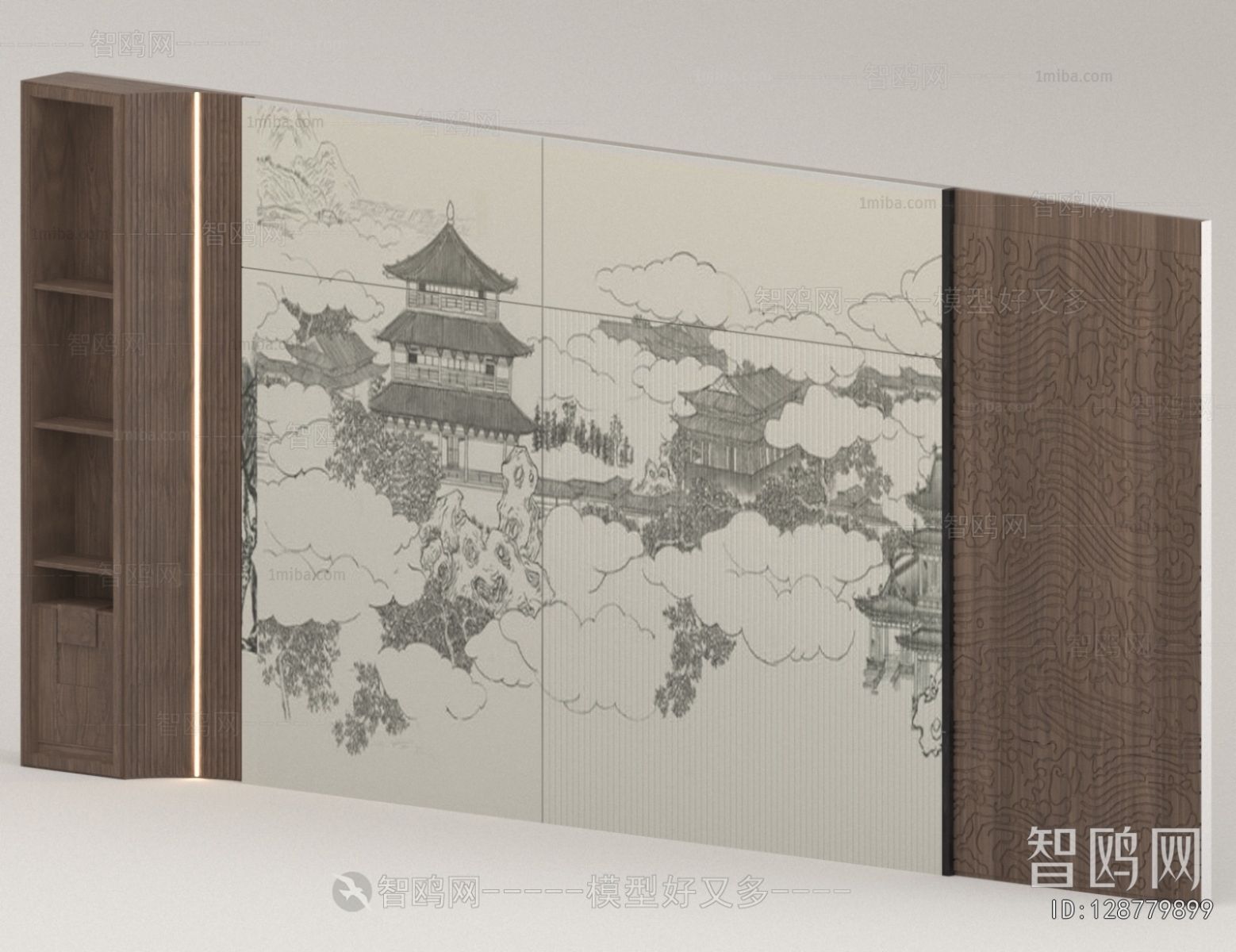 New Chinese Style TV Wall