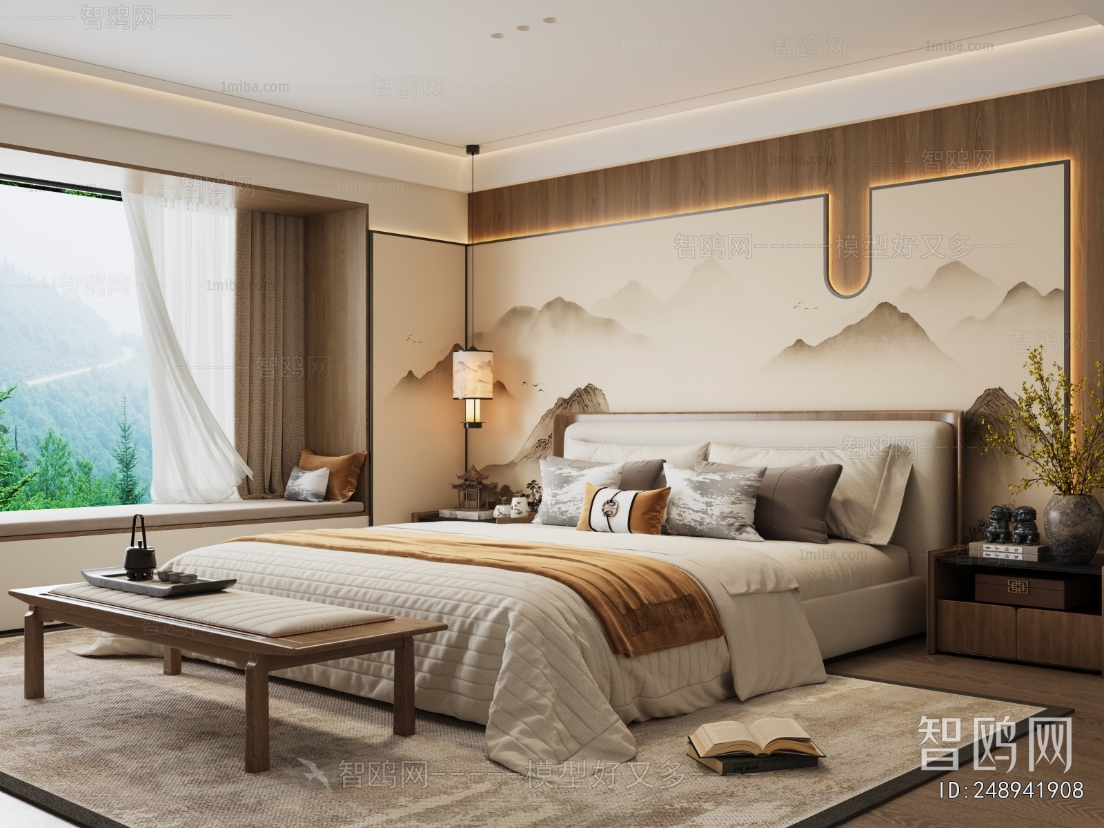 New Chinese Style Bedroom