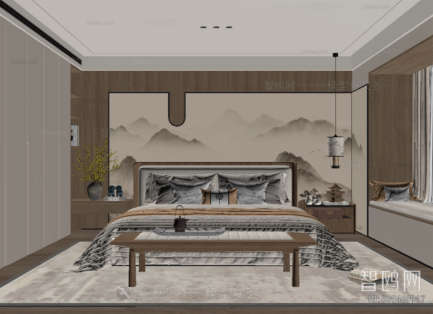 New Chinese Style Bedroom