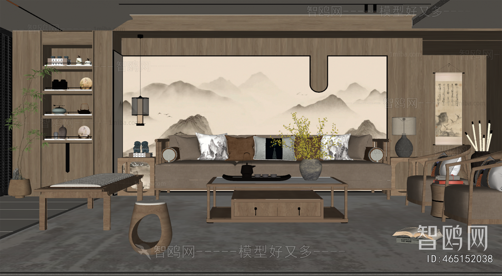 New Chinese Style A Living Room