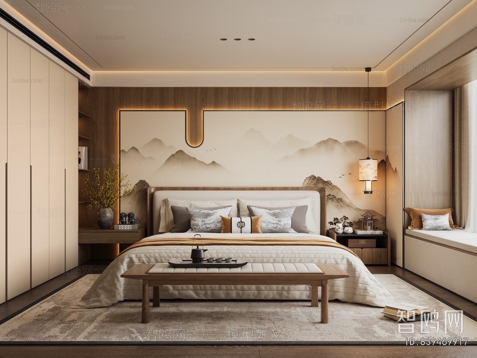 New Chinese Style Bedroom