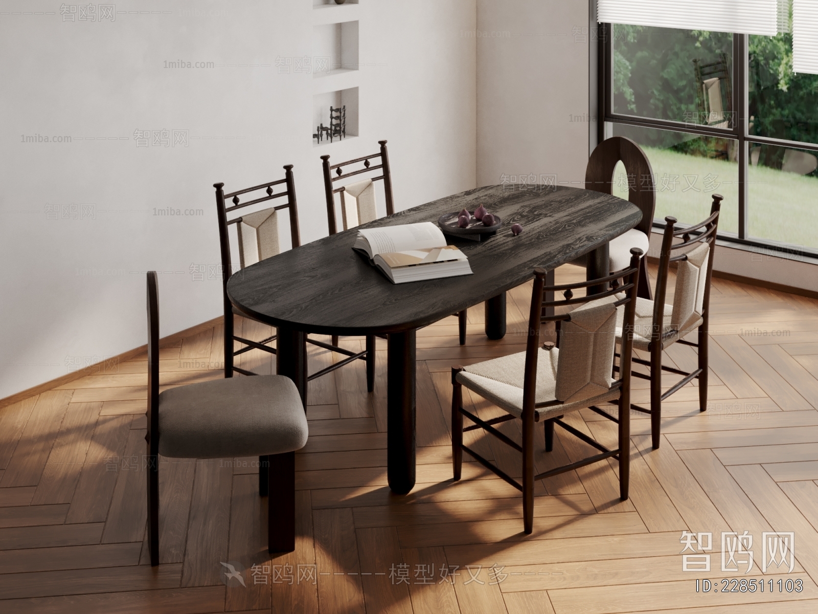 Wabi-sabi Style Dining Table And Chairs