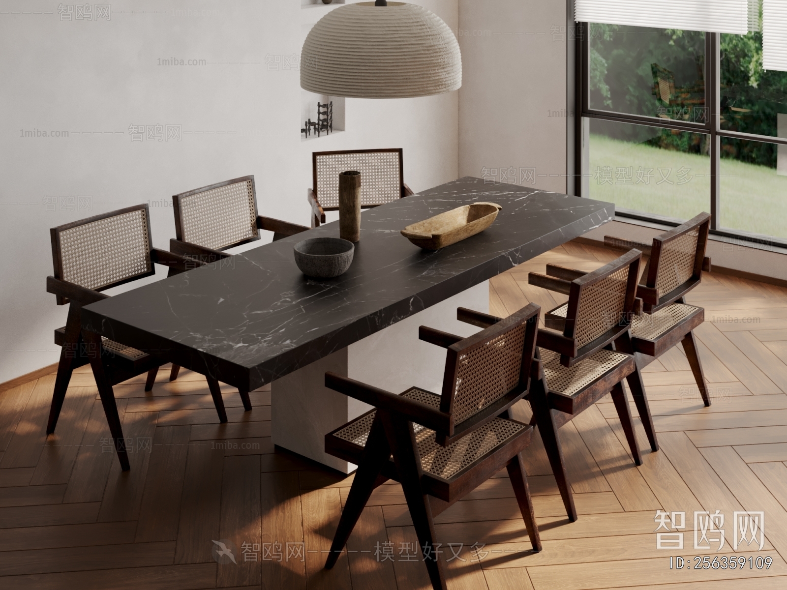 Wabi-sabi Style Dining Table And Chairs