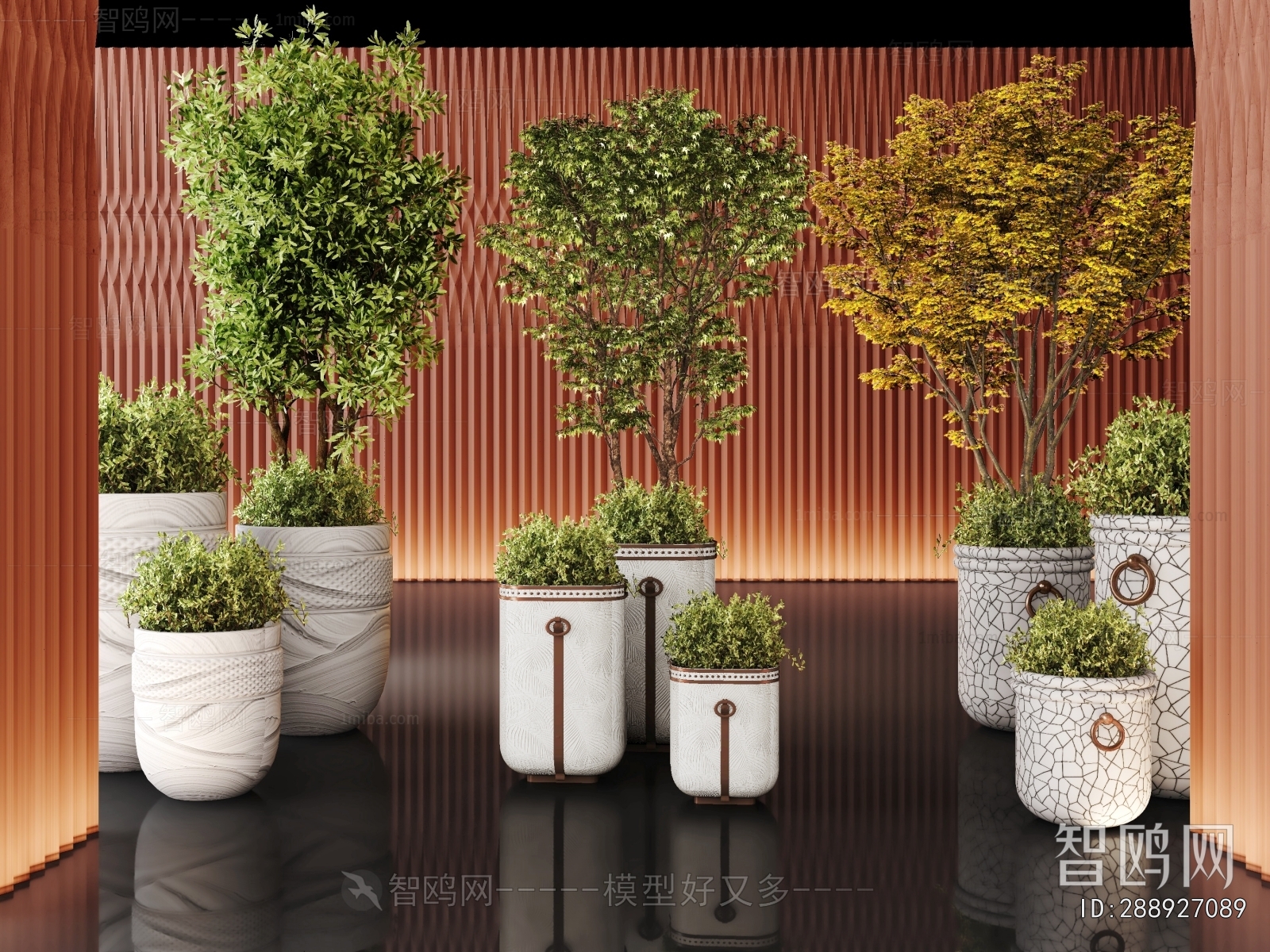 Modern Ground Green Plant Potted Plants