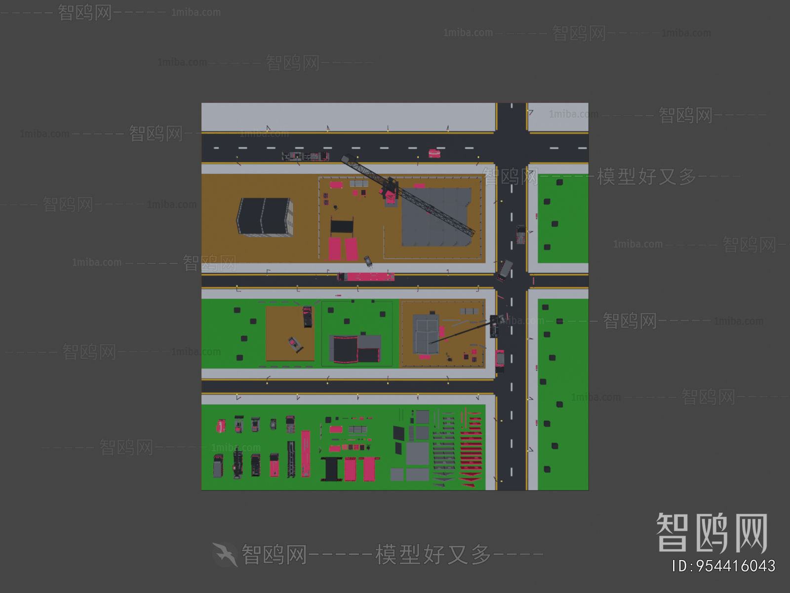 Modern Architectural Bird's-eye View Planning