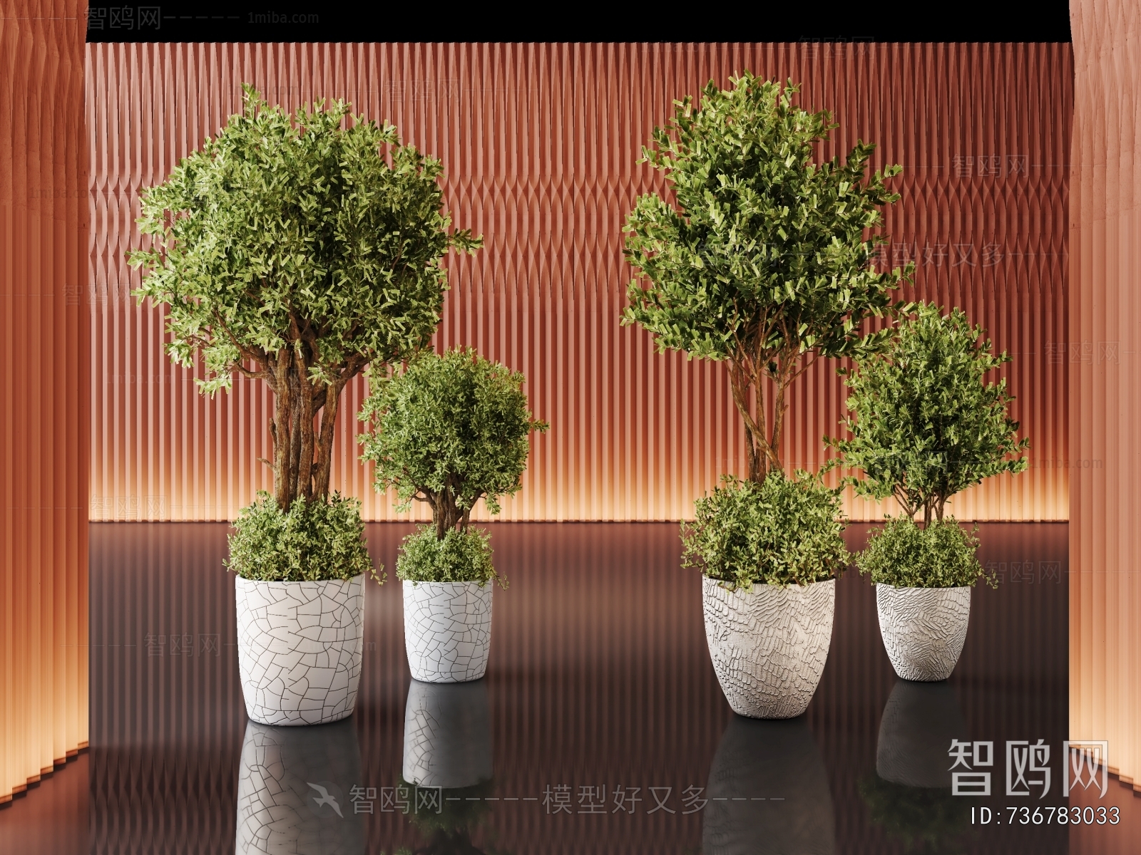 Modern Ground Green Plant Potted Plants