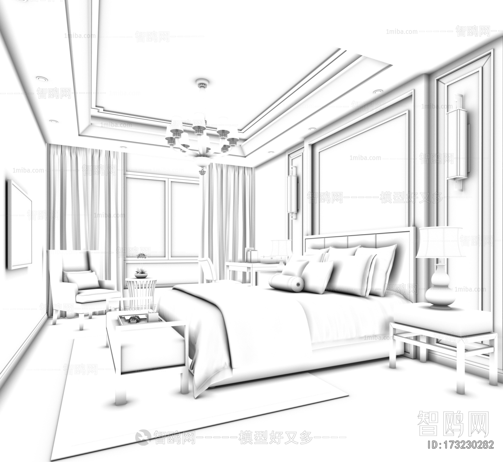 New Chinese Style Bedroom