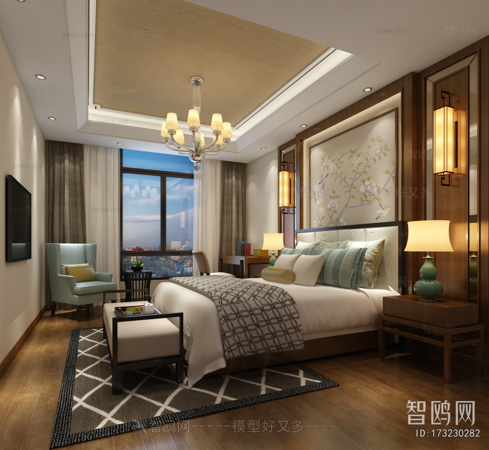 New Chinese Style Bedroom