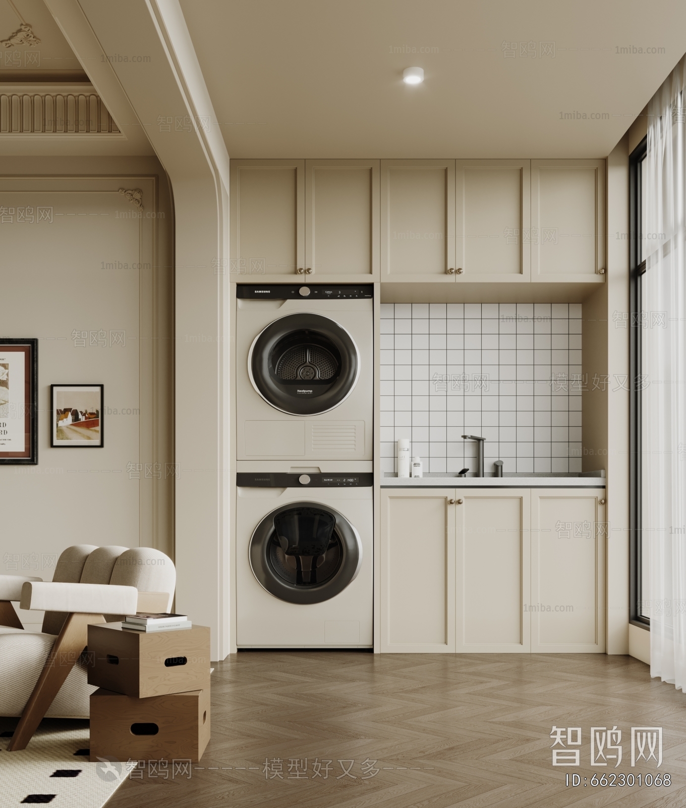 French Style Balcony Laundry Room