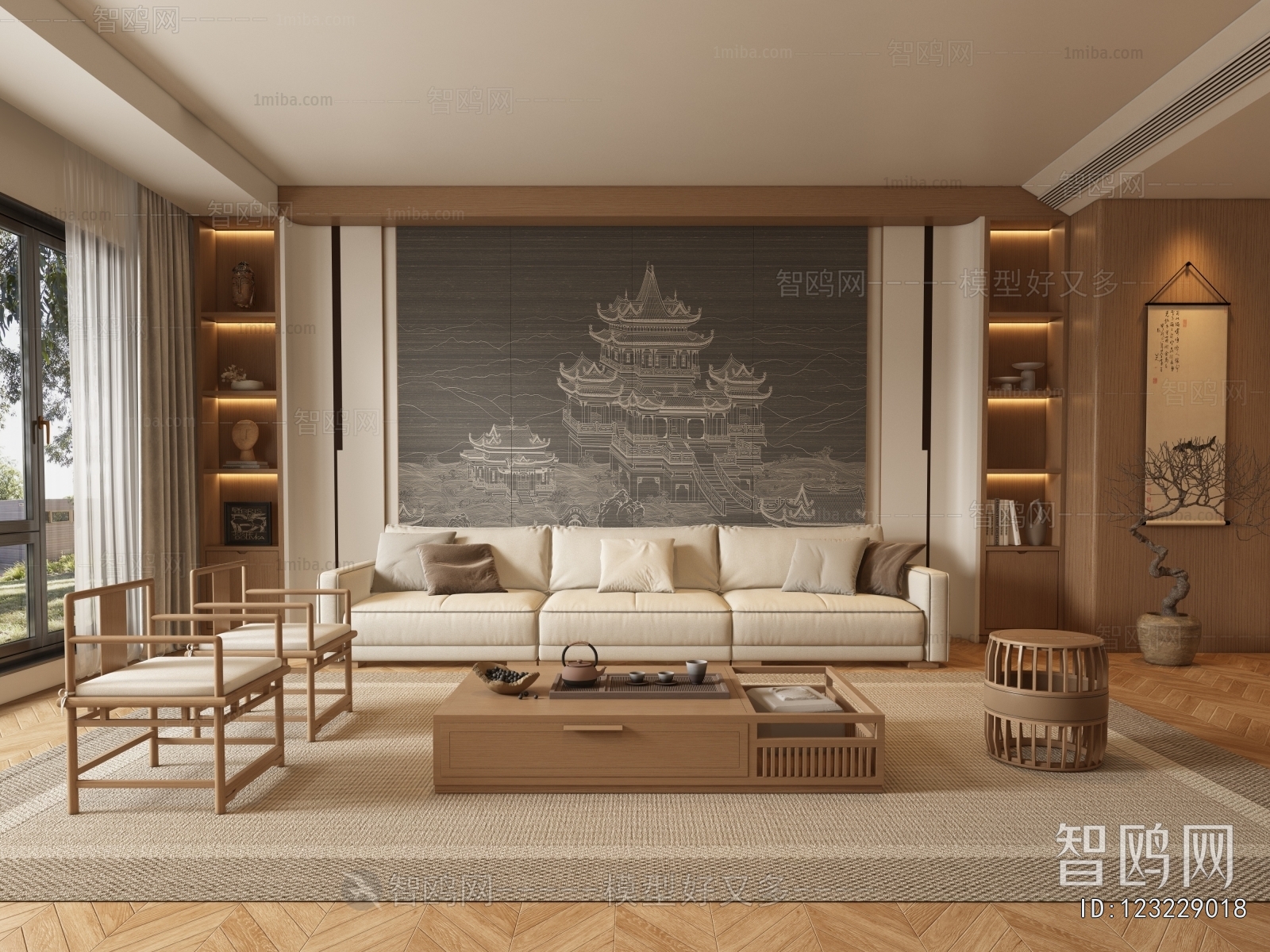 New Chinese Style A Living Room