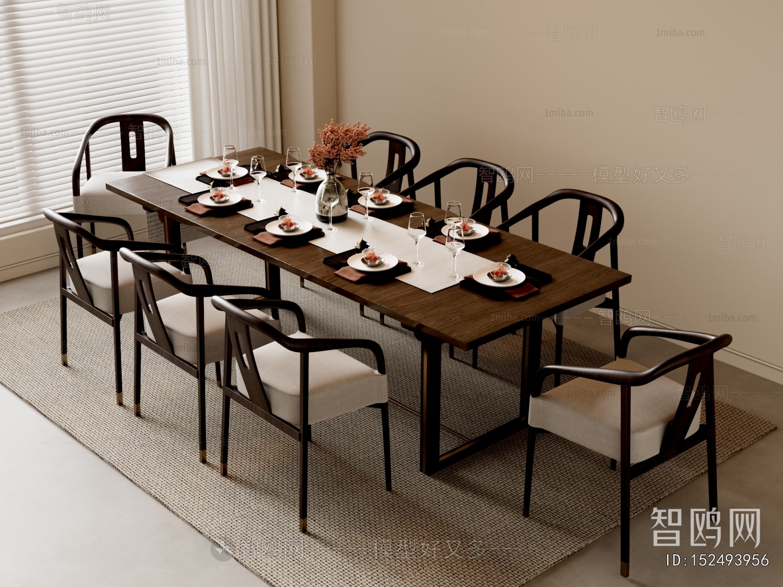 New Chinese Style Dining Table And Chairs