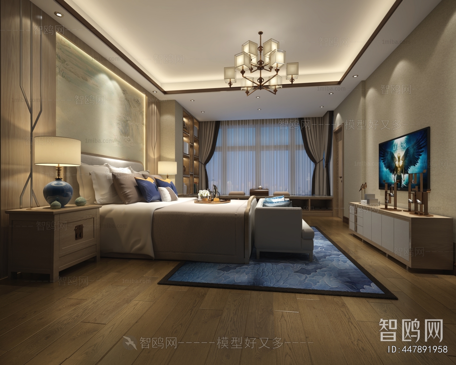 New Chinese Style Bedroom