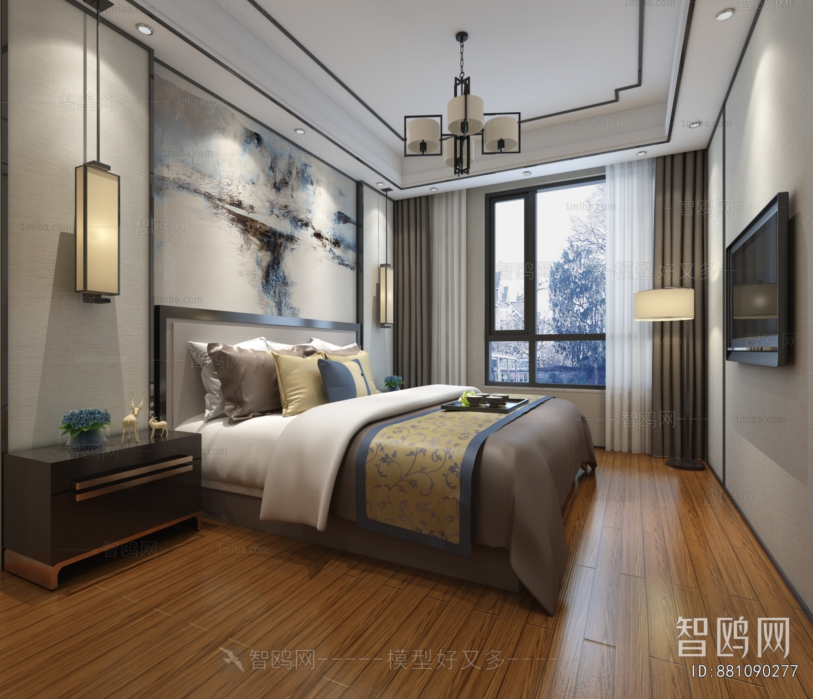 New Chinese Style Bedroom