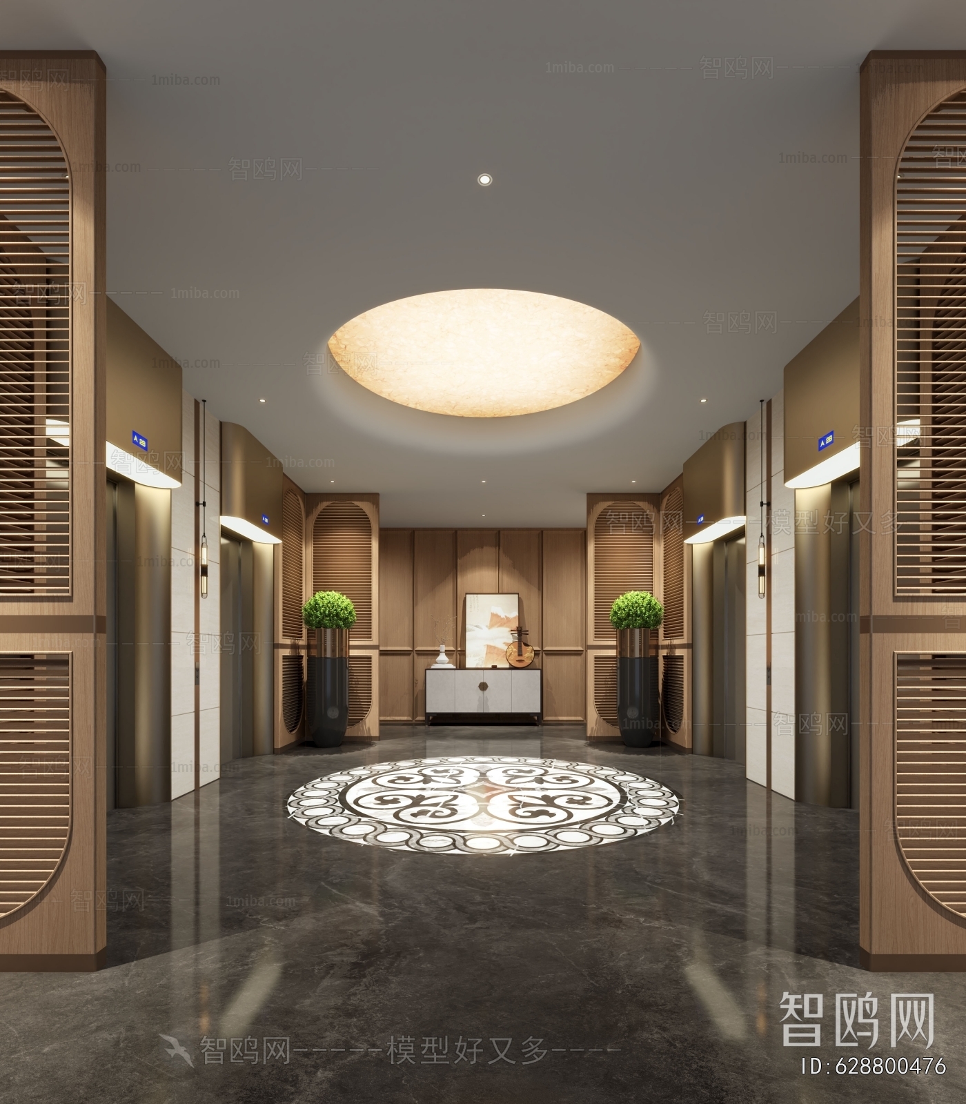 New Chinese Style Elevator Hall