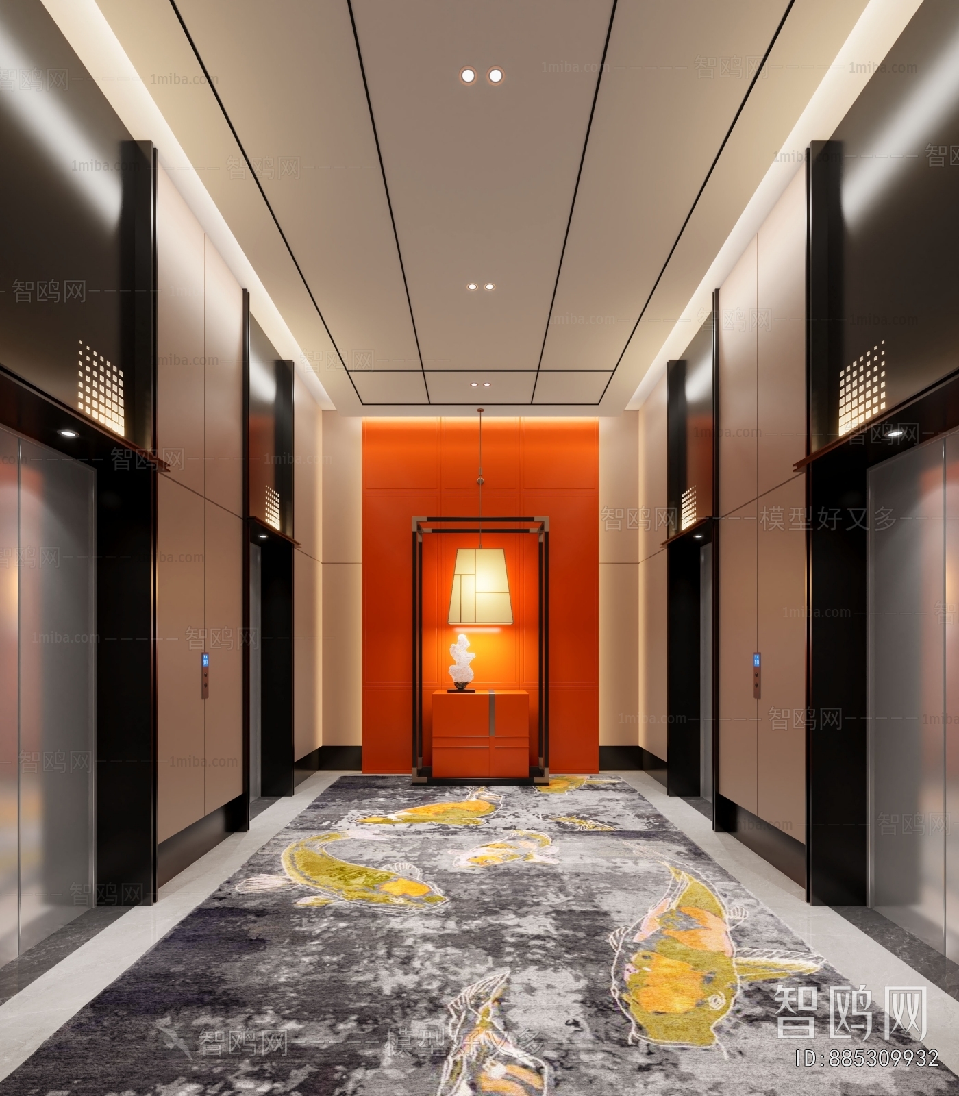 New Chinese Style Elevator Hall