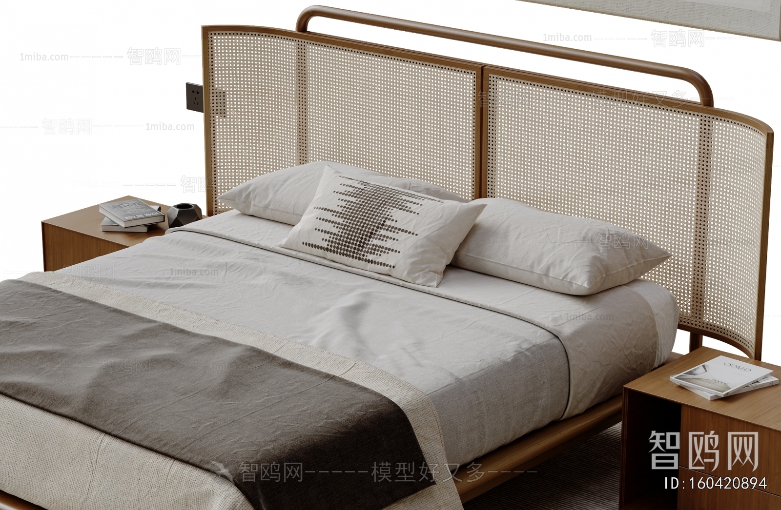 Wabi-sabi Style Double Bed