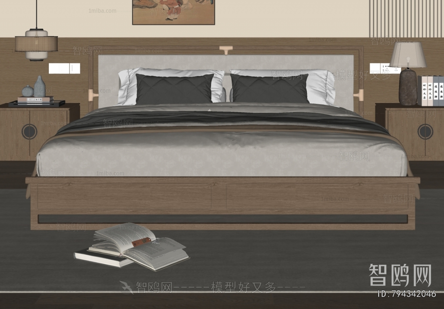 New Chinese Style Double Bed