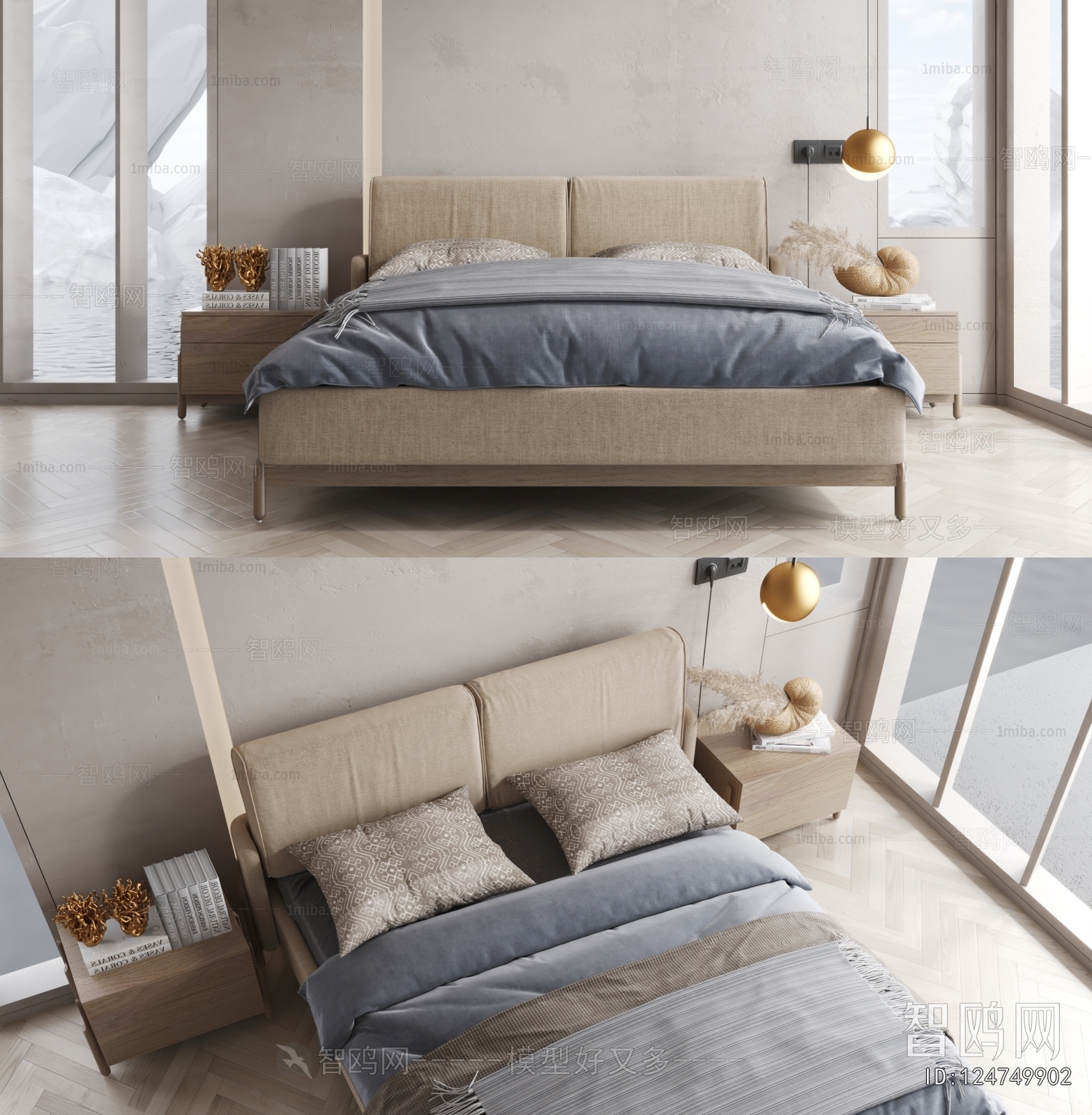 Wabi-sabi Style Double Bed