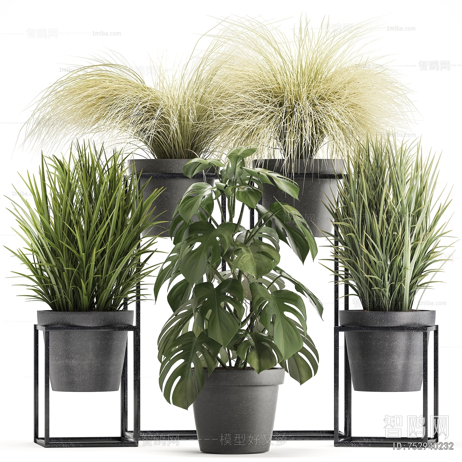 Modern Potted Green Plant