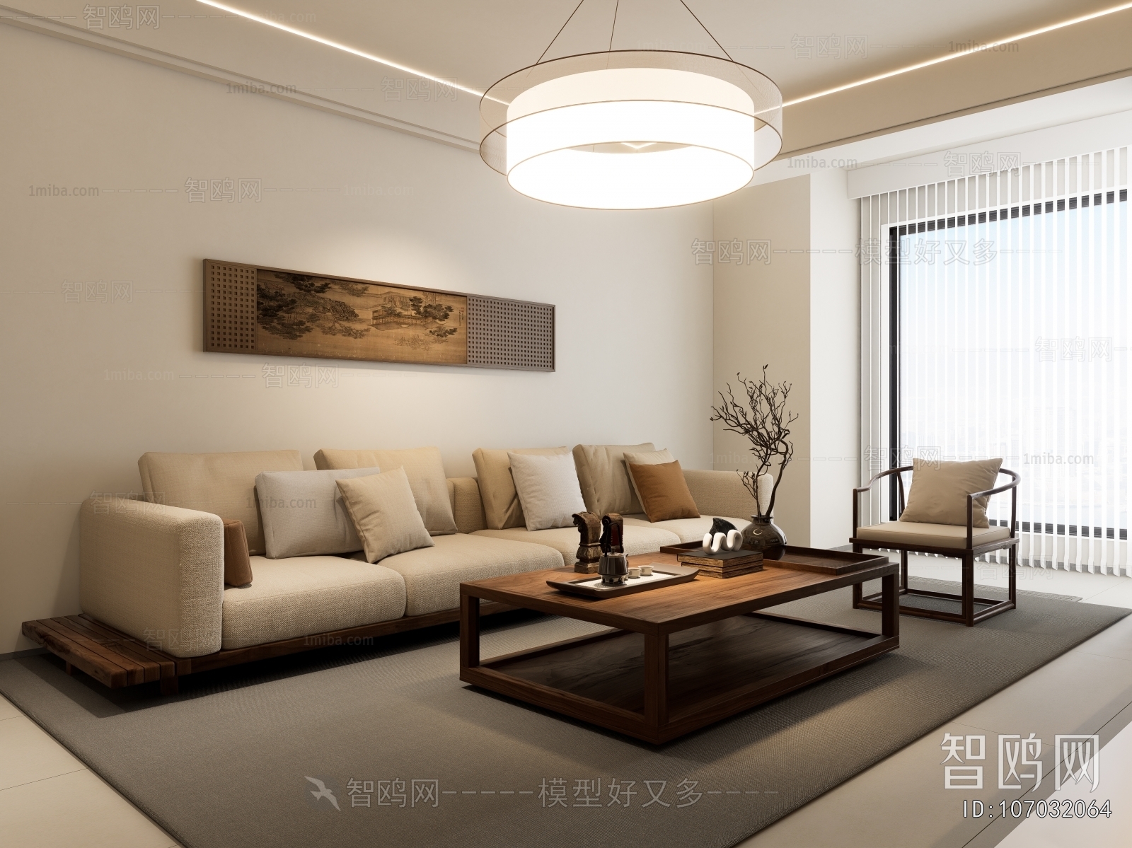 New Chinese Style A Living Room