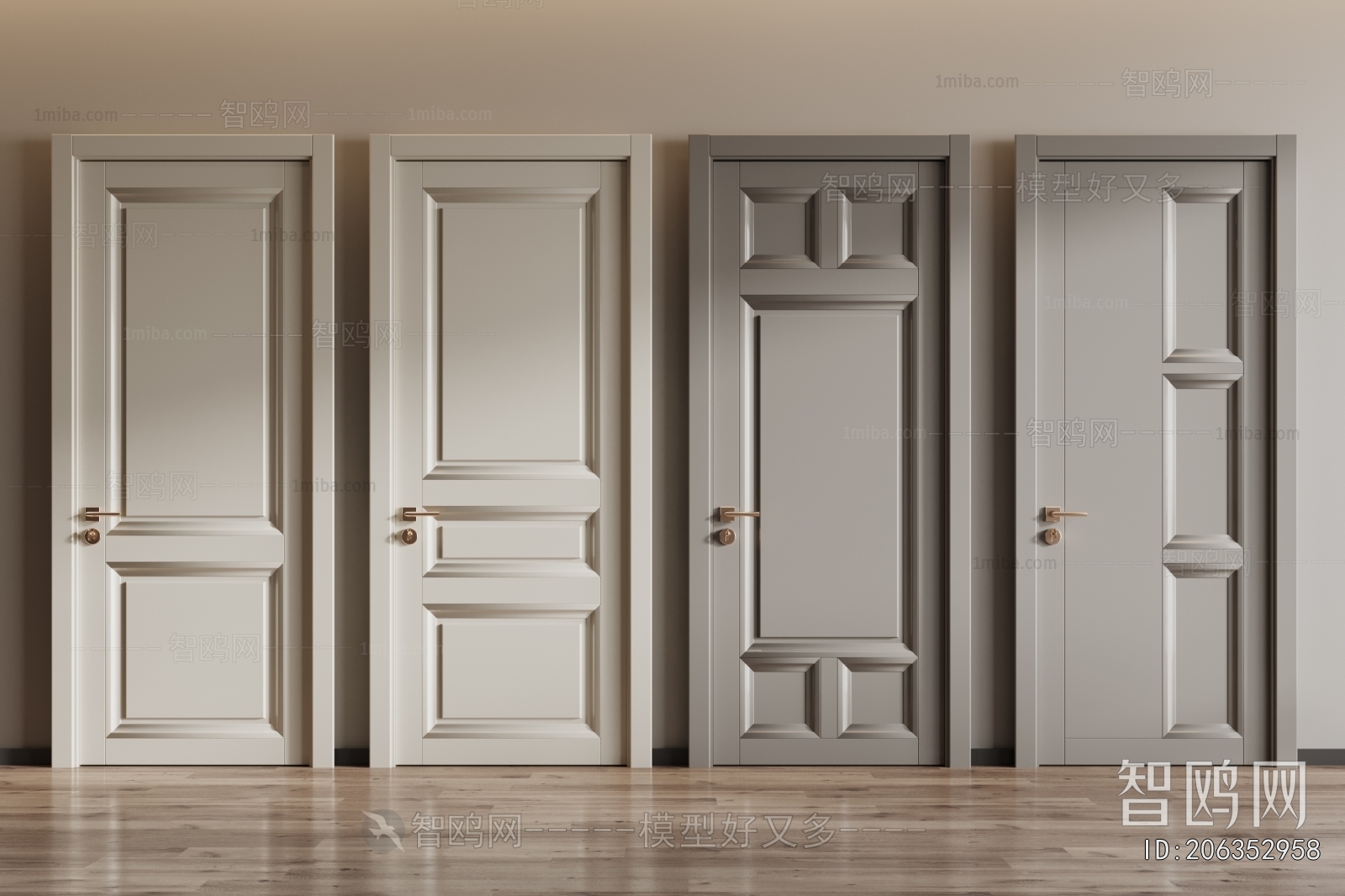 Simple European Style Single Door