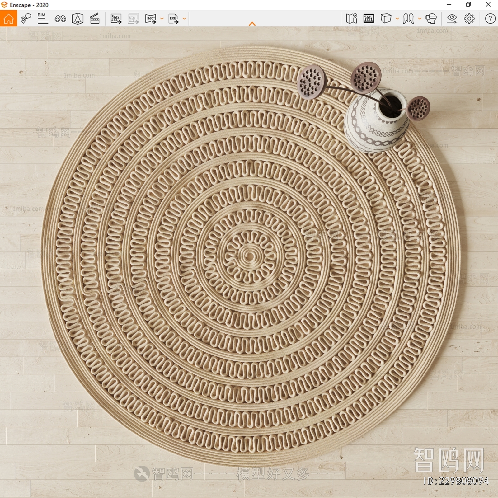 Wabi-sabi Style Circular Carpet