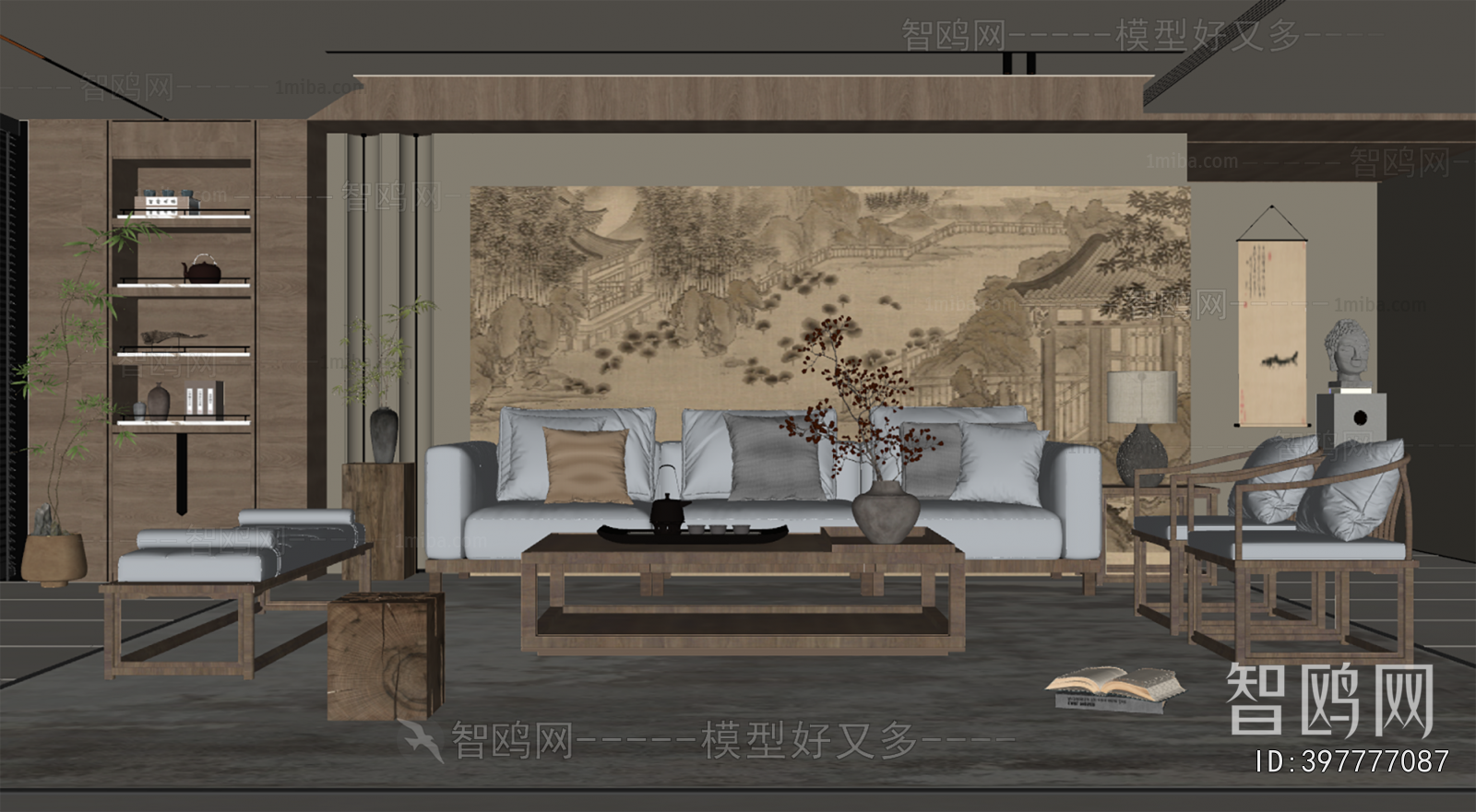 New Chinese Style A Living Room