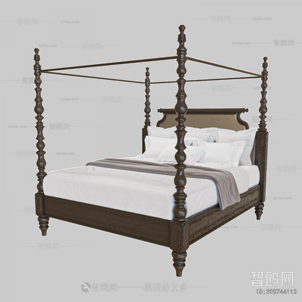 Simple European Style Double Bed