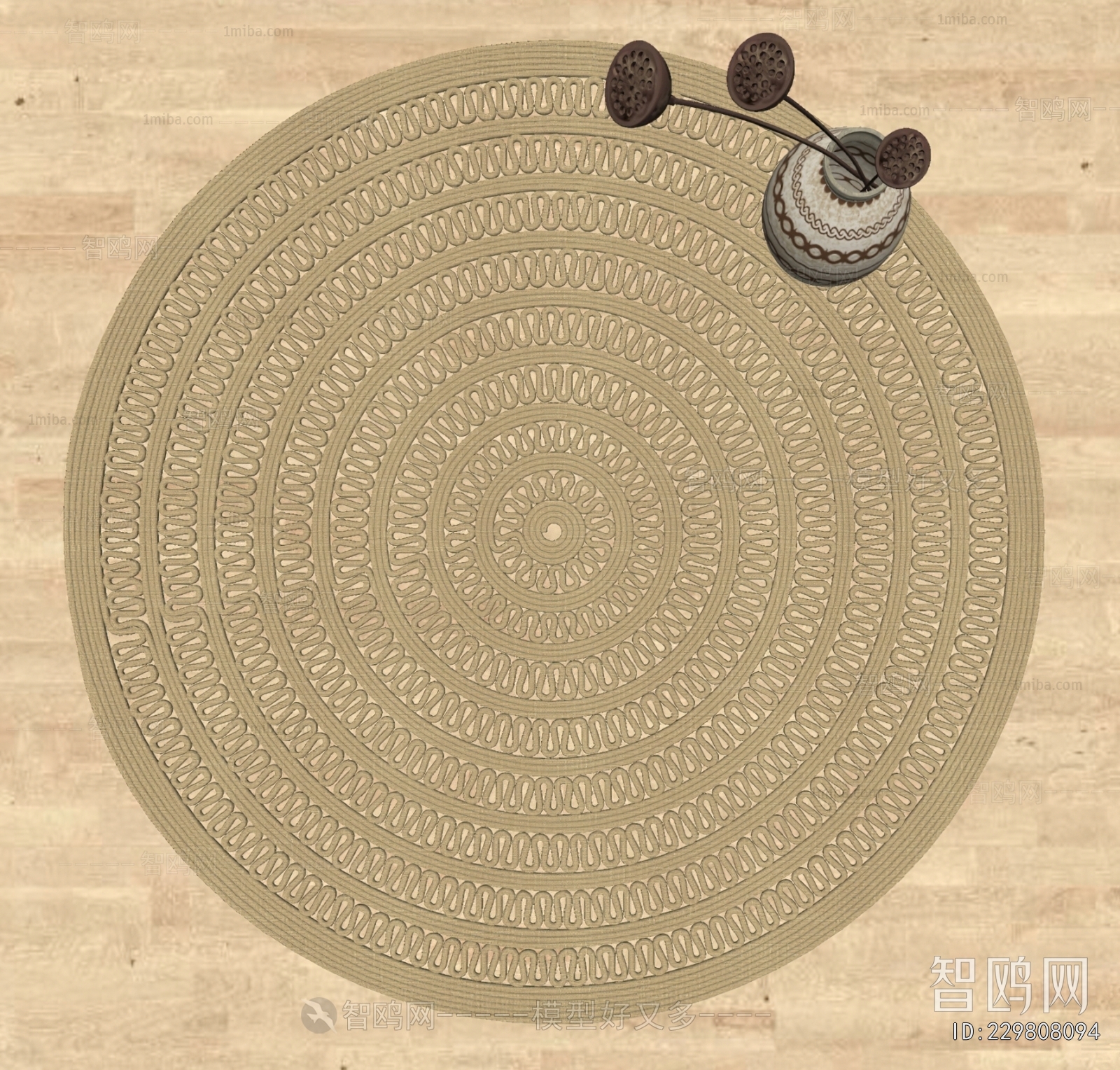 Wabi-sabi Style Circular Carpet