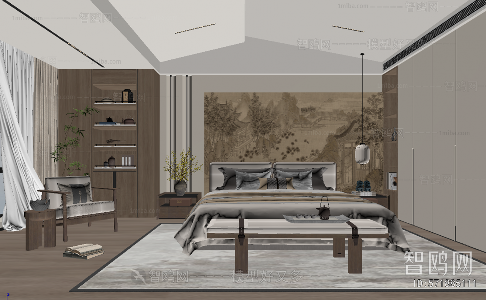 New Chinese Style Bedroom