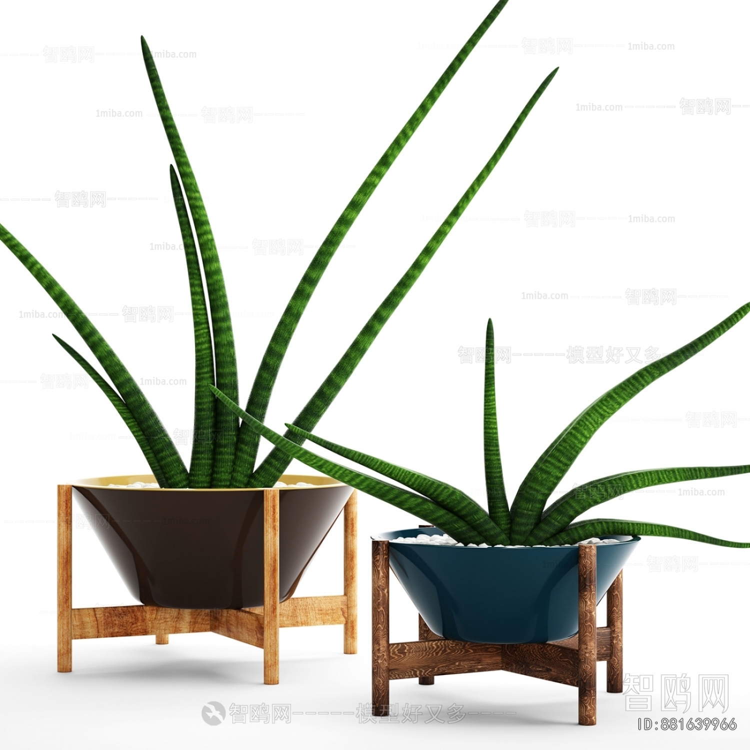 Modern Potted Green Plant