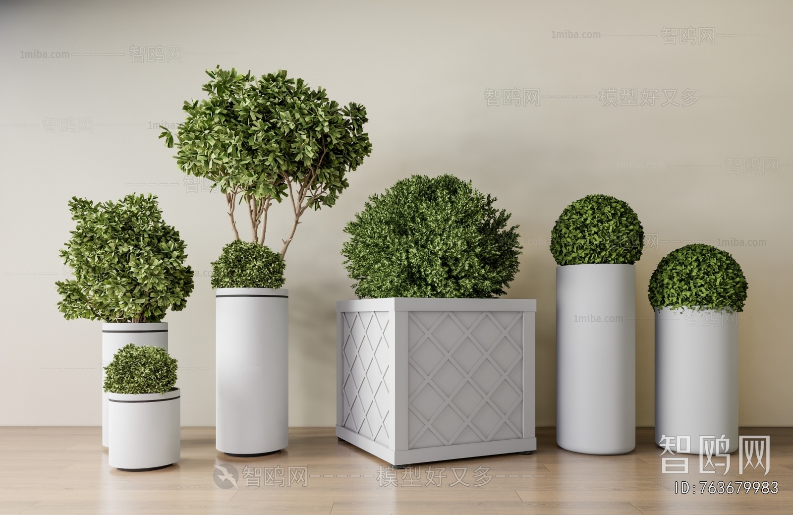 Modern Ground Green Plant Potted Plants